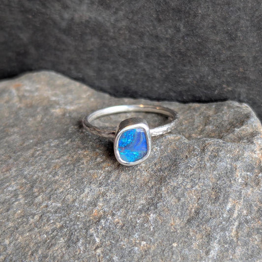 Australian Boulder Opal Ring - Size 6