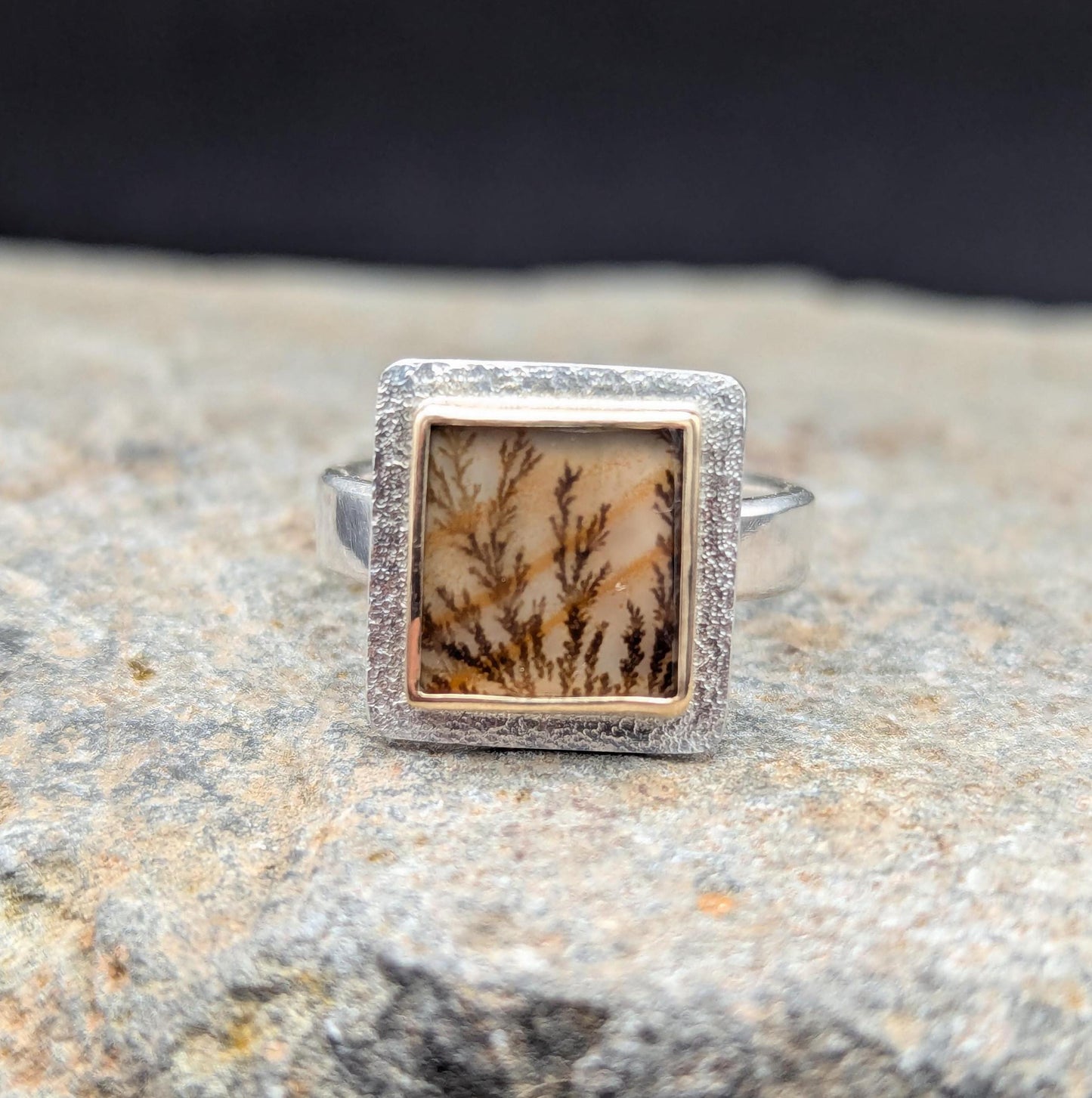 Dendritic Agate Ring -  Size 6