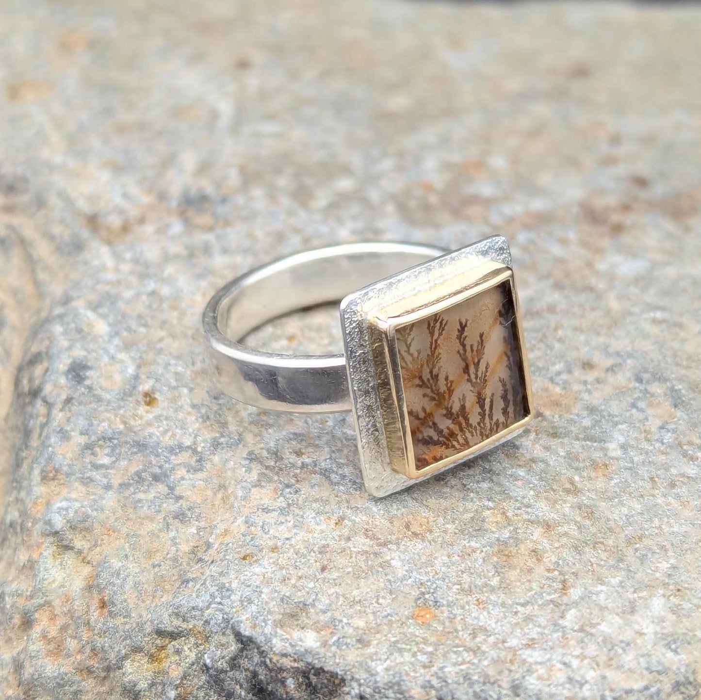 Dendritic Agate Ring -  Size 6