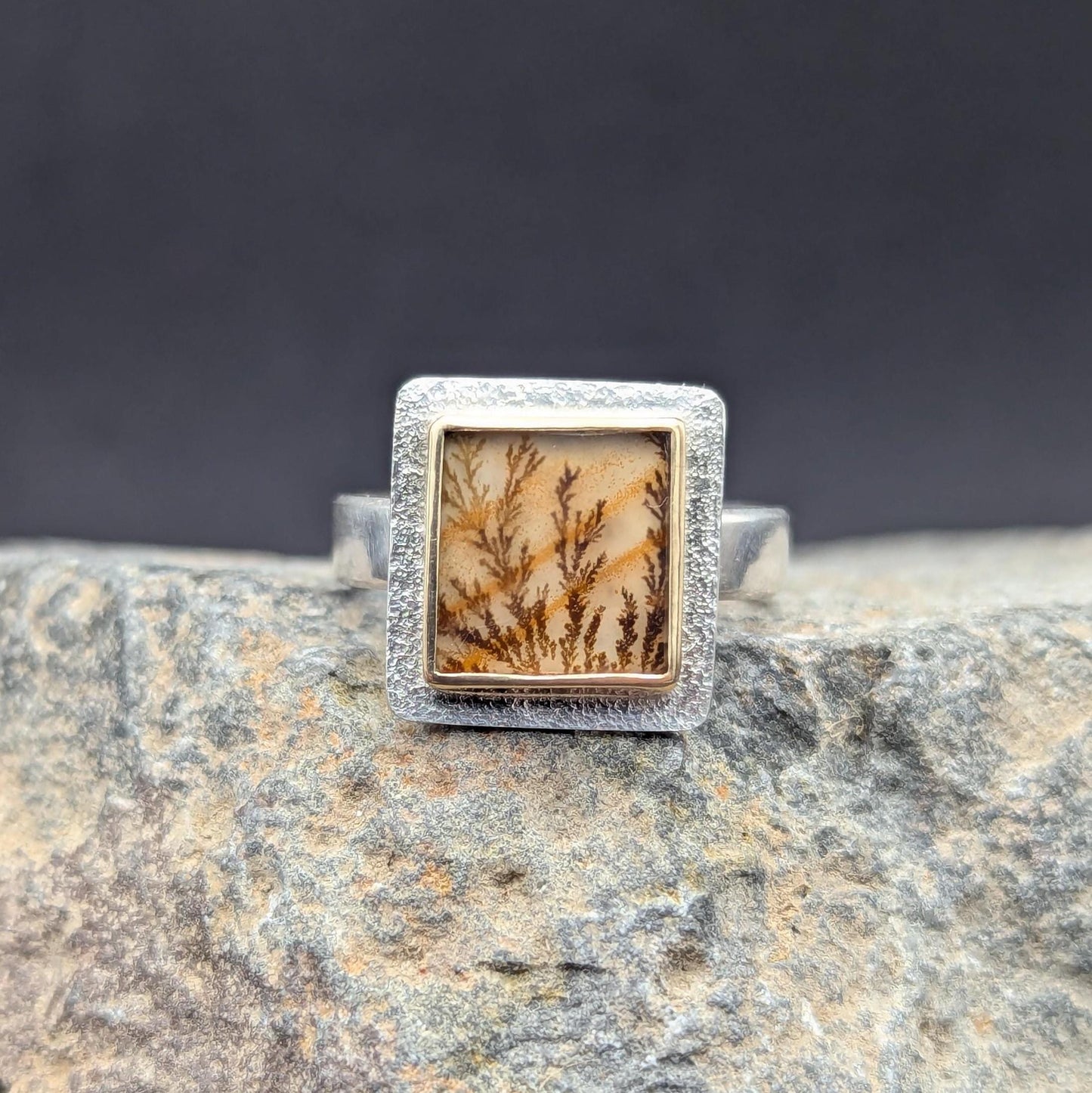 Dendritic Agate Ring -  Size 6