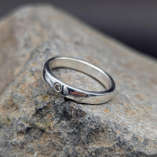 Diamond Flush Set Ring - Size 7