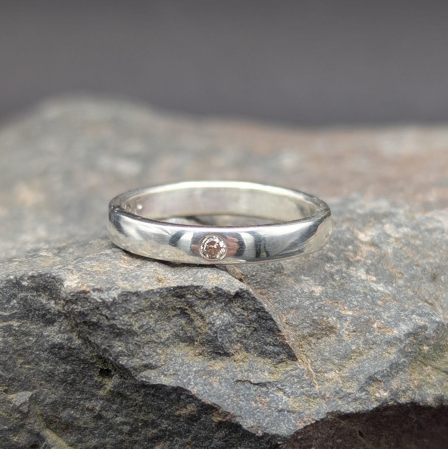 Diamond Flush Set Ring - Size 7