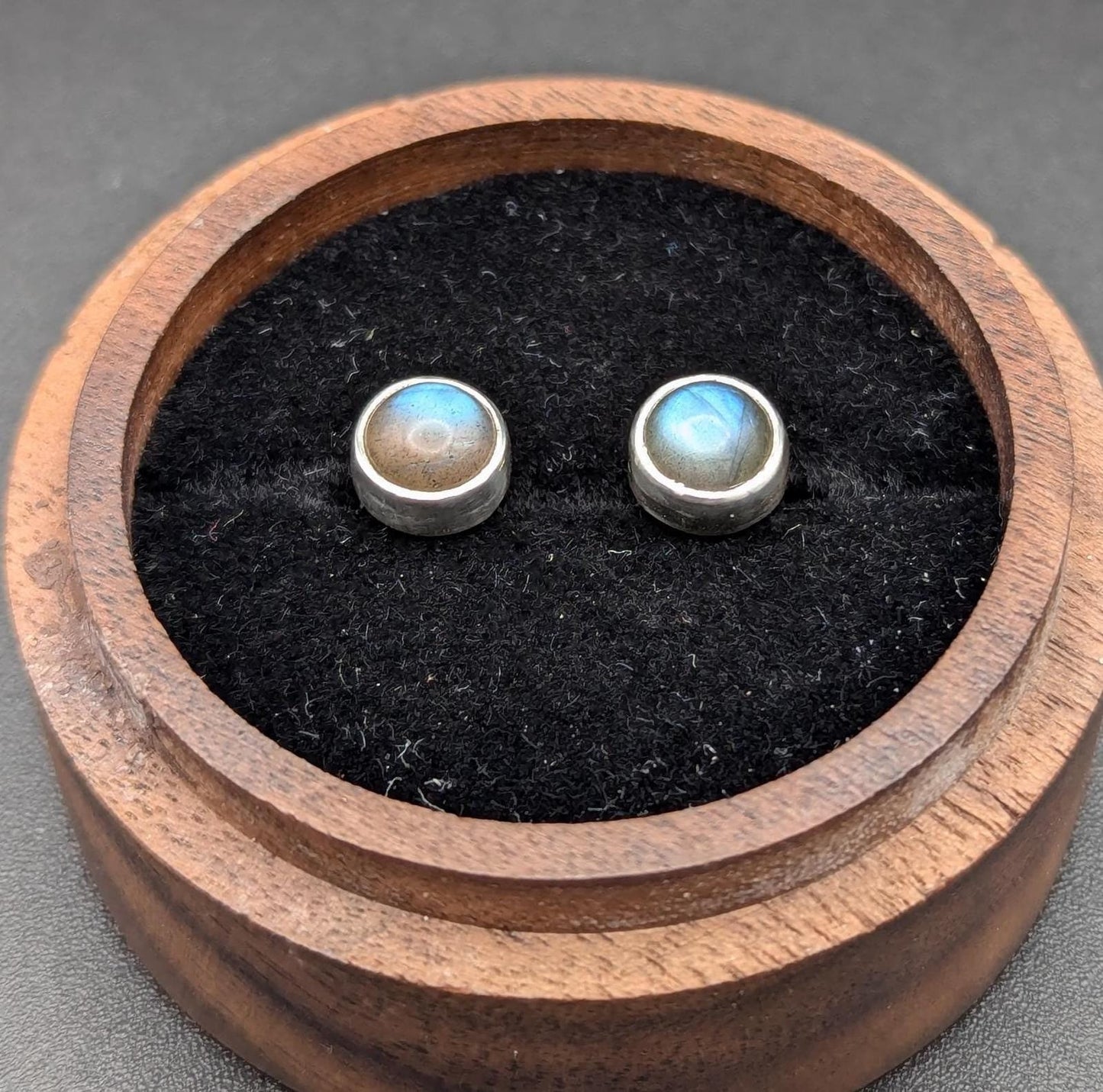 Labradorite Stud Earrings - 6mm