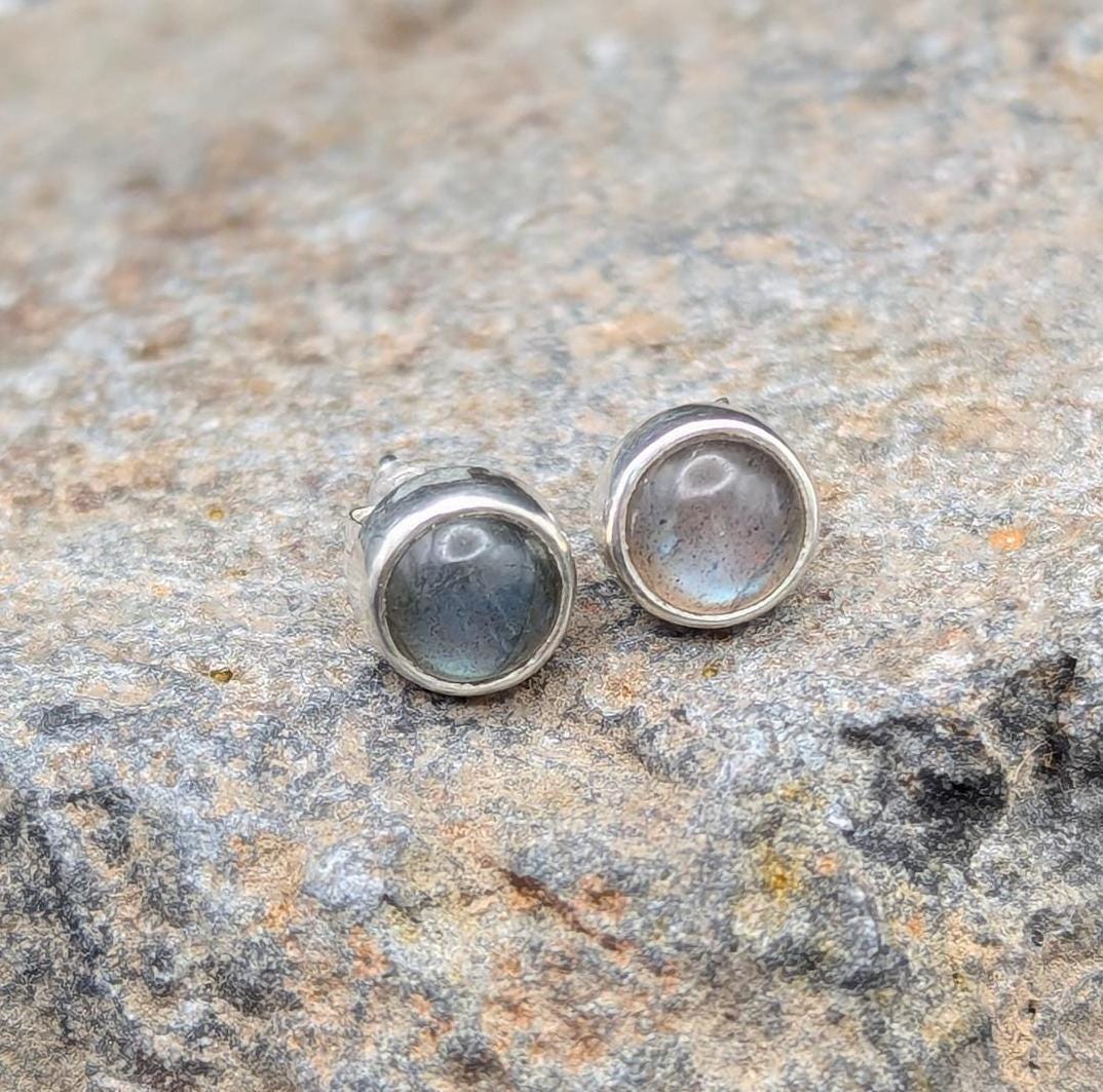 Labradorite Stud Earrings - 6mm
