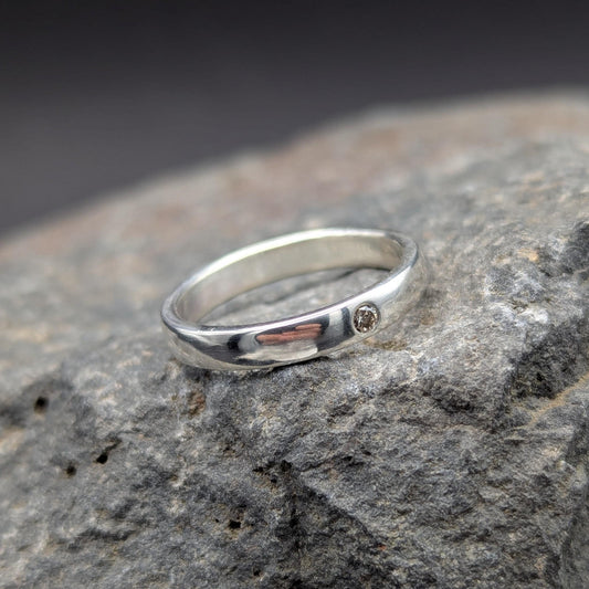 Diamond Flush Set Ring - Size 7