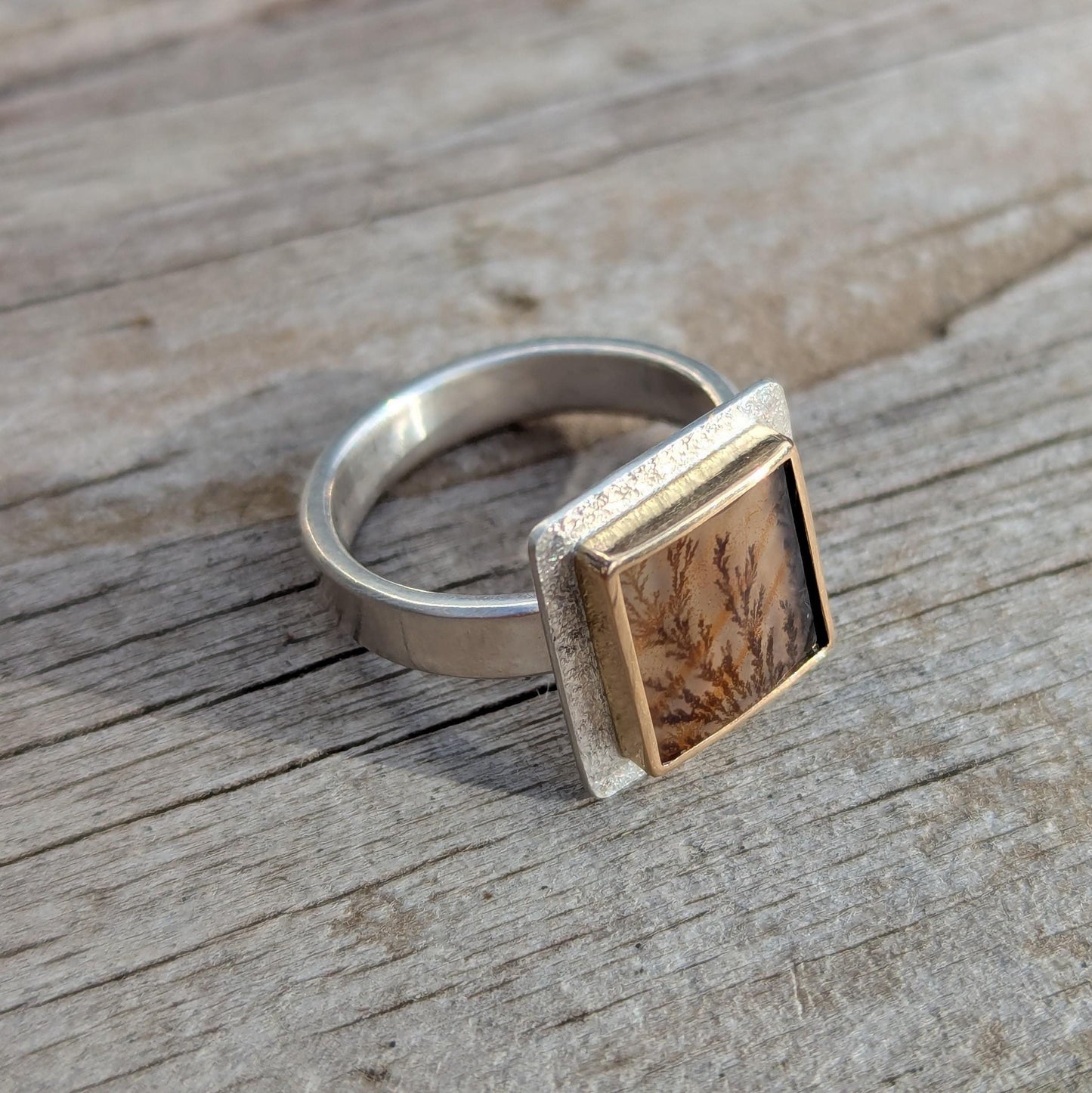 Dendritic Agate Ring -  Size 6