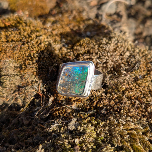 Australian Boulder Opal Ring - Size 9