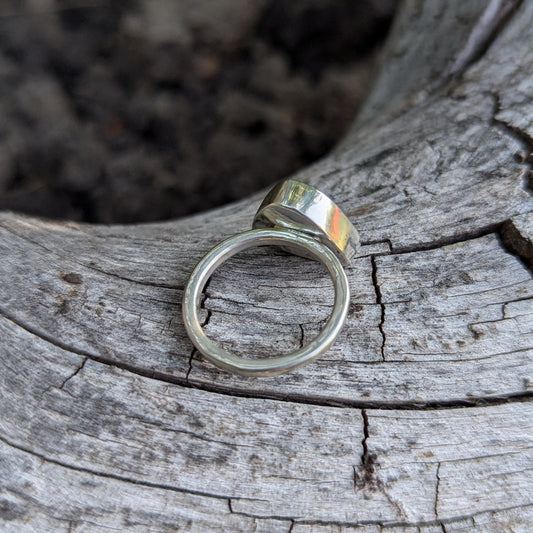 Angel Wing Variscite Ring - Size 6.5