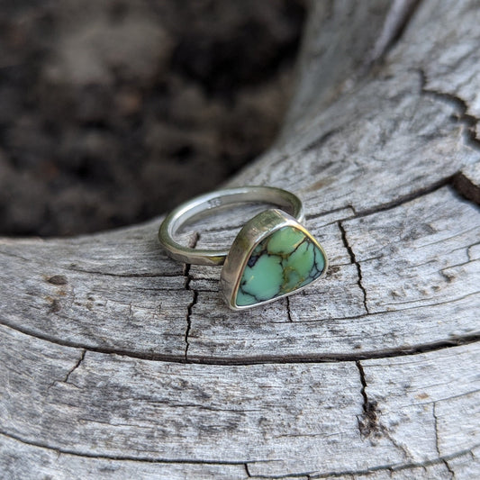 Angel Wing Variscite Ring - Size 6.5