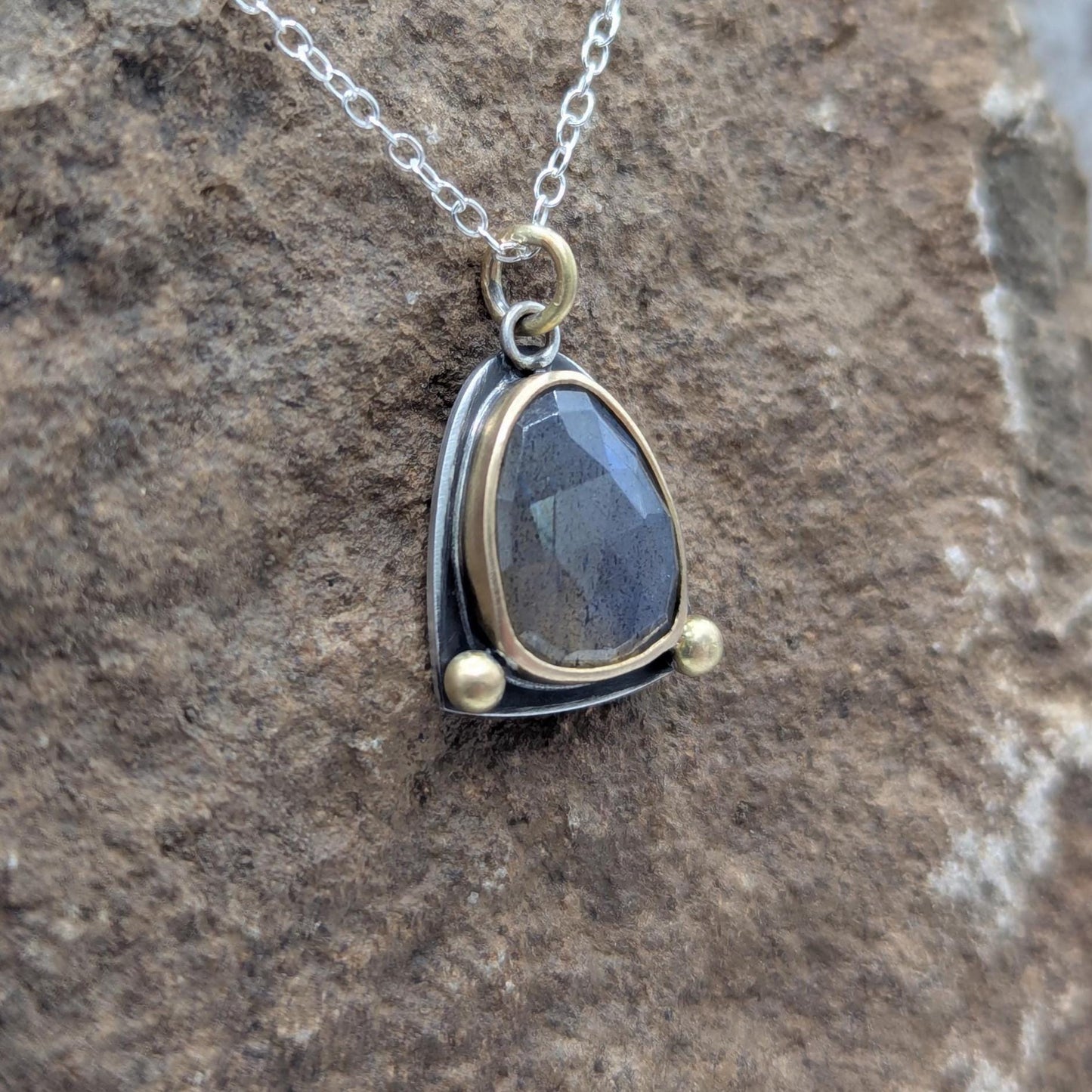 Labradorite and 18 Karat Gold Necklace
