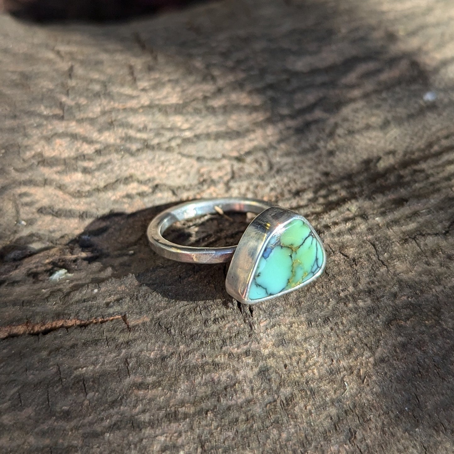 Angel Wing Variscite Ring - Size 6.5