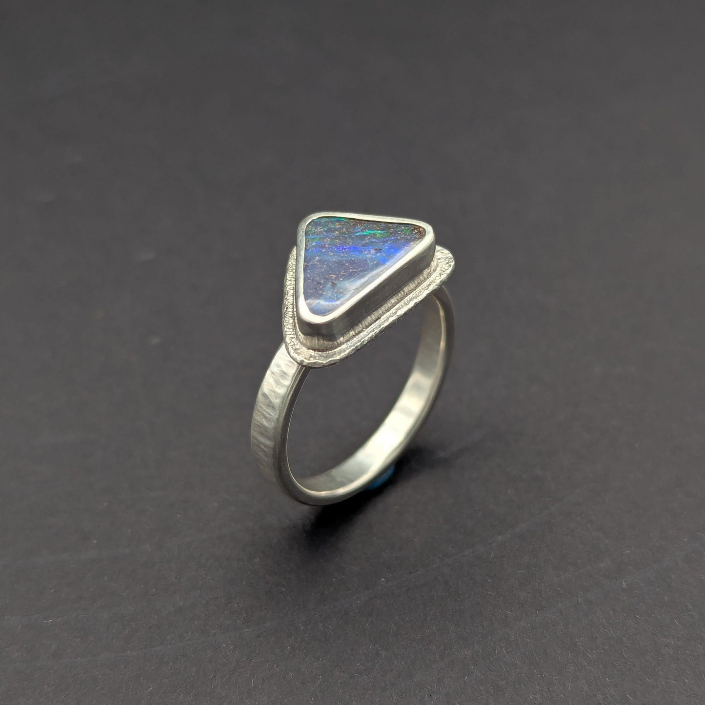 Triangle Australian Boulder Opal Ring - Size 9