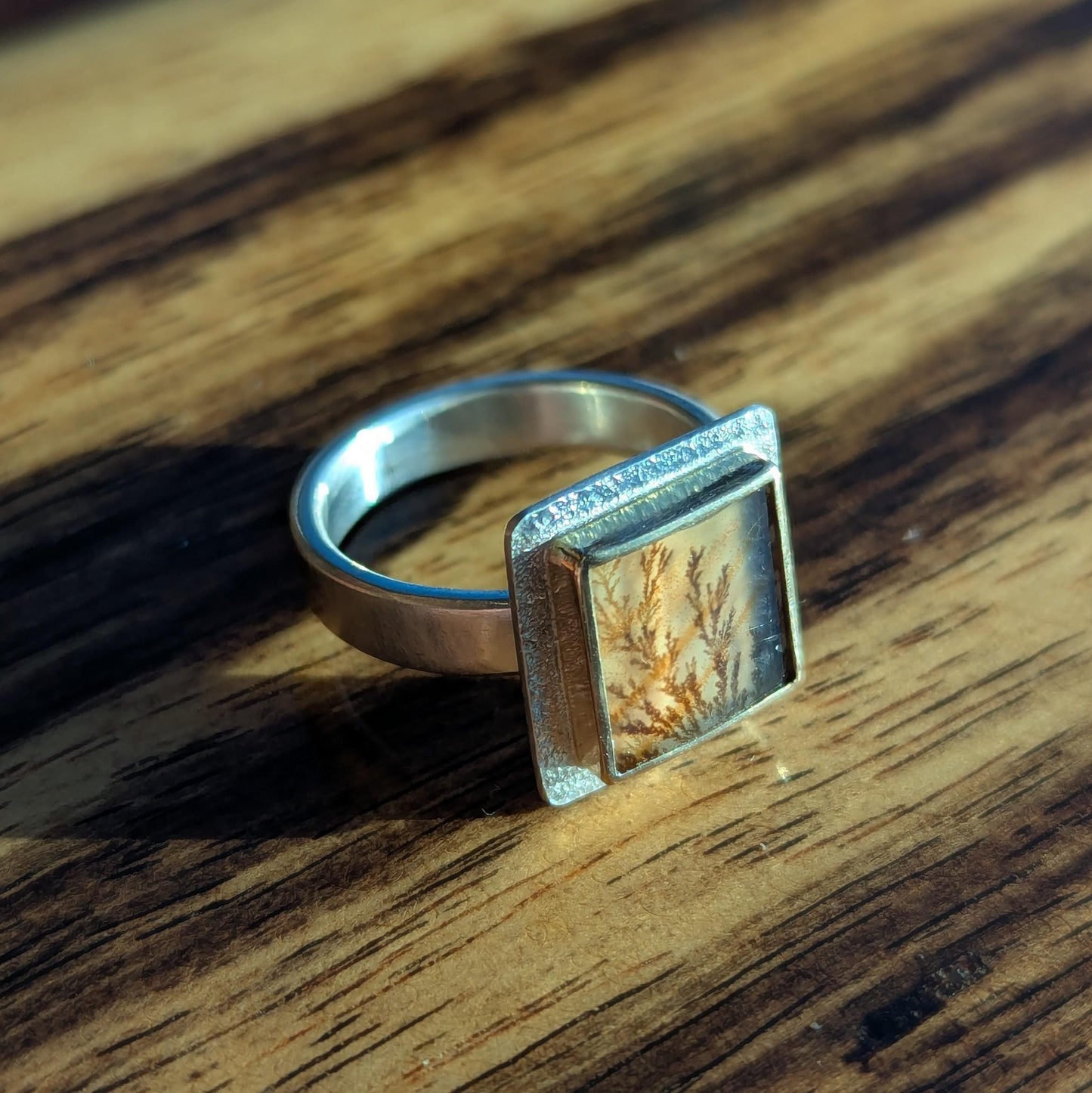 Dendritic Agate Ring -  Size 6