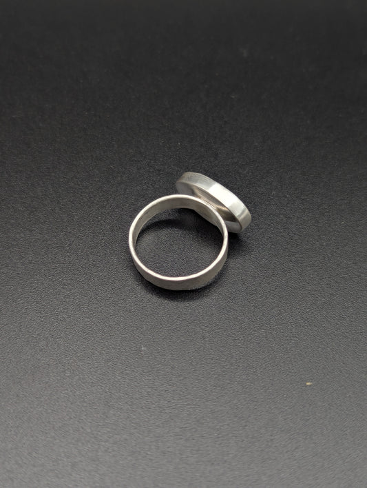 Rose Cut Labradorite Ring - Size 7