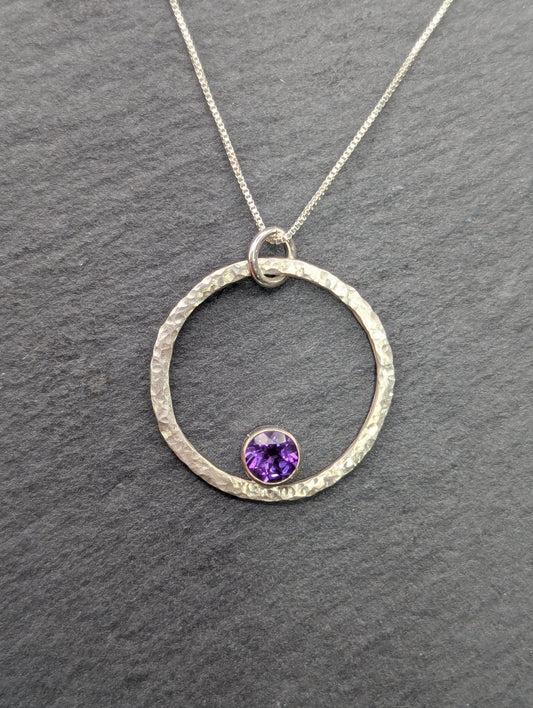 Circled Amethyst Necklace