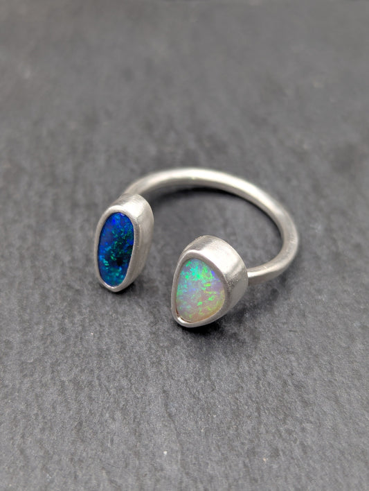 Double Australian Opal Ring - Size 8
