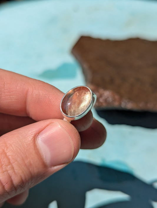 Shimmering Oregon Sunstone Ring - Size 7