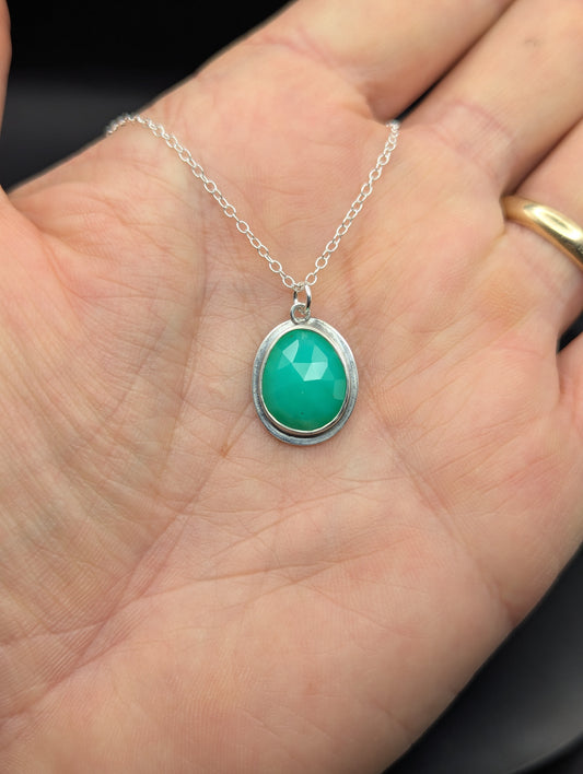 Rose Cut Chrysoprase Necklace