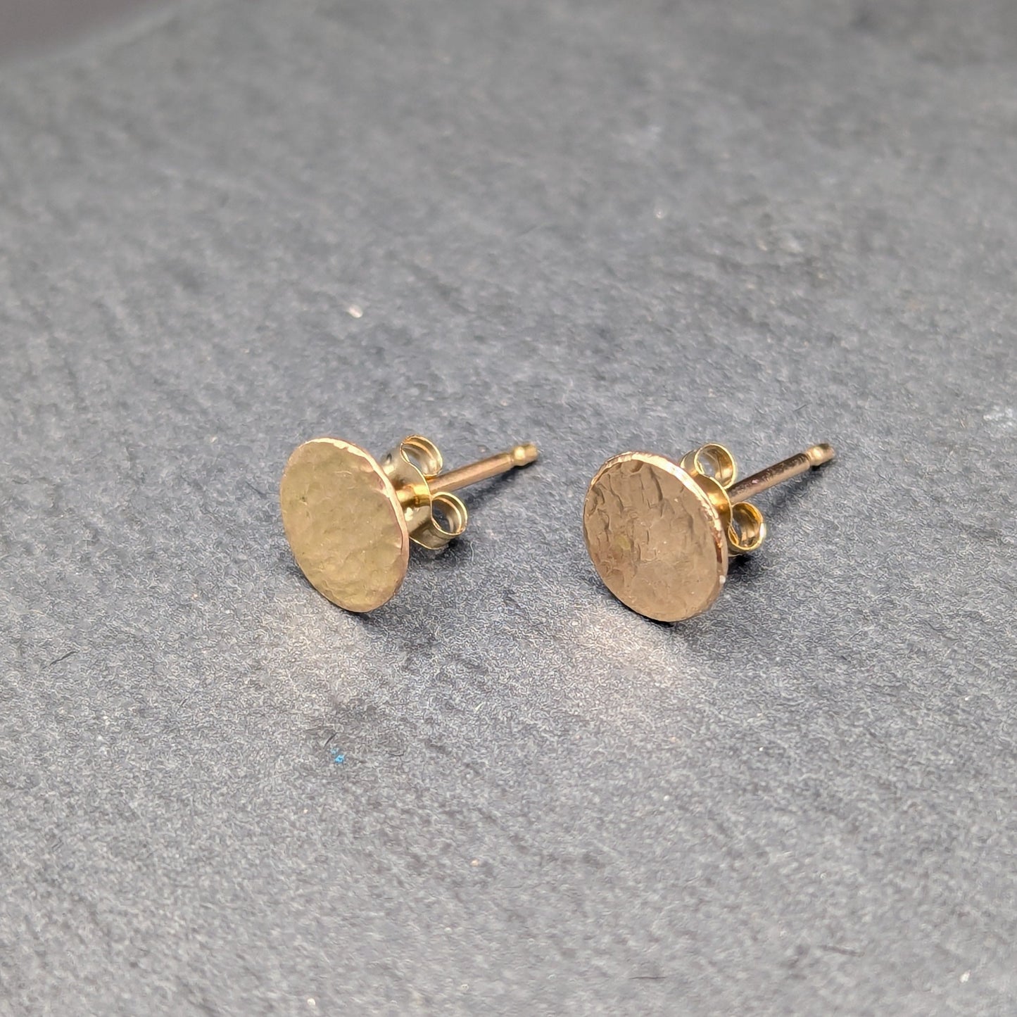 Solid 14k Gold Hammered Studs
