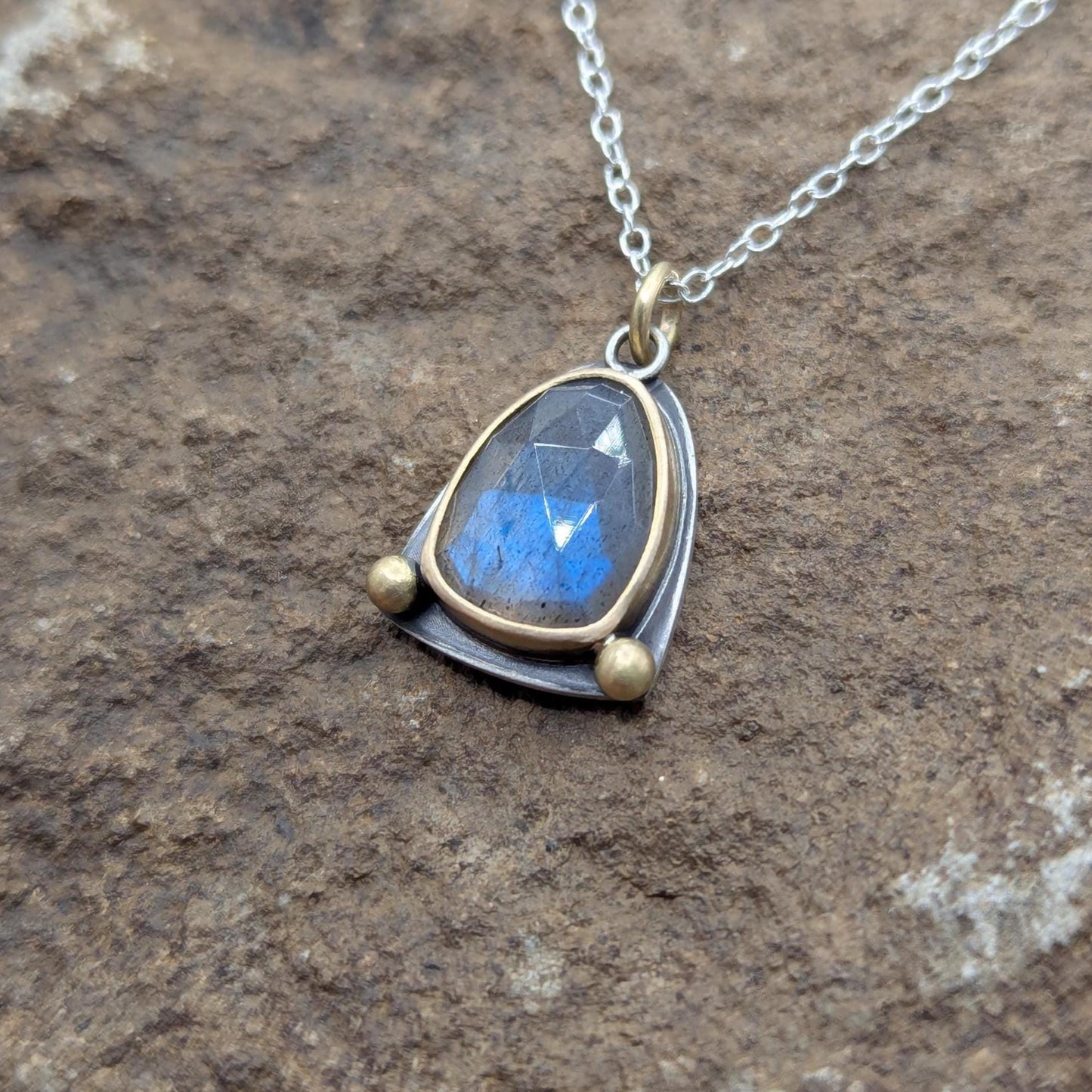 Labradorite and 18 Karat Gold Necklace