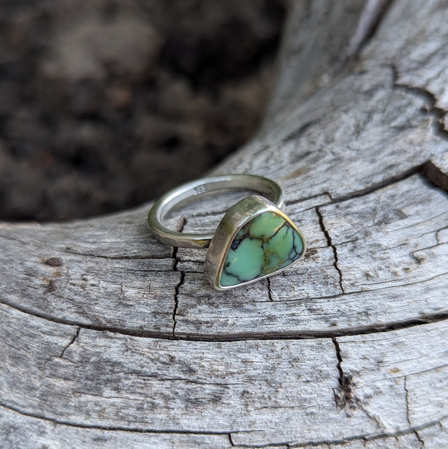 Angel Wing Variscite Ring - Size 6.5