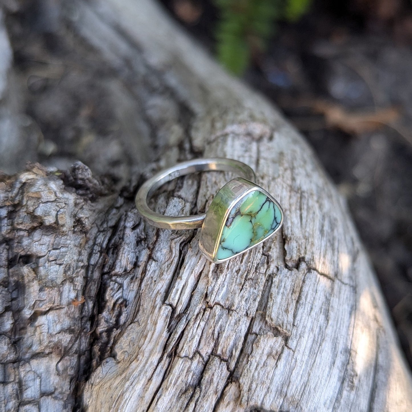 Angel Wing Variscite Ring - Size 6.5