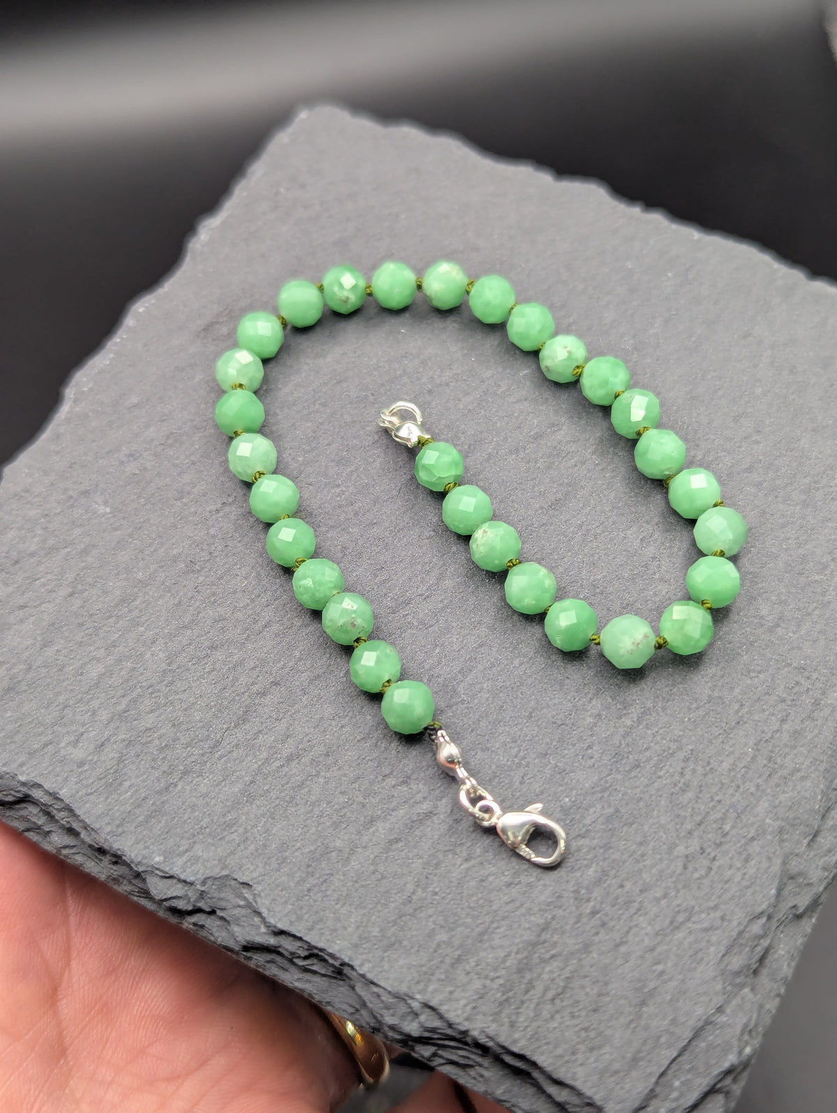 Knotted Chrysoprase Bracelet