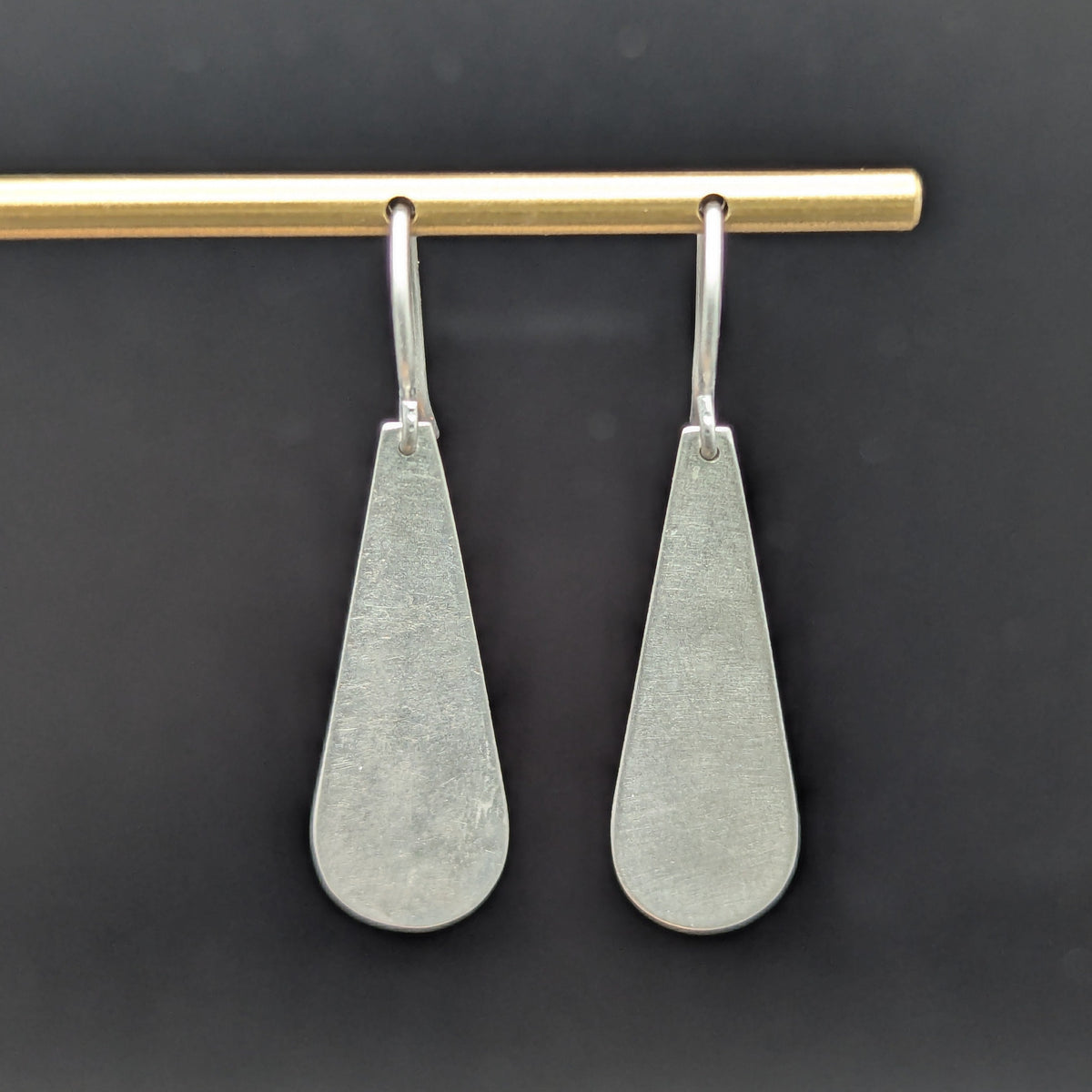 Long Silver Drop Earrings