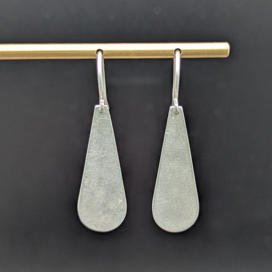 Long Silver Drop Earrings