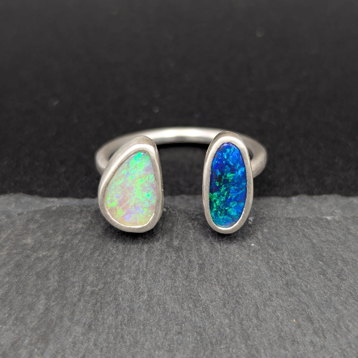 Double Australian Opal Ring - Size 8