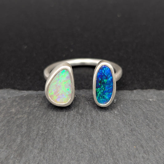 Double Australian Opal Ring - Size 8