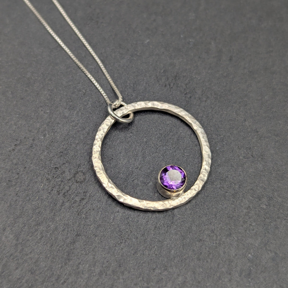 Circled Amethyst Necklace
