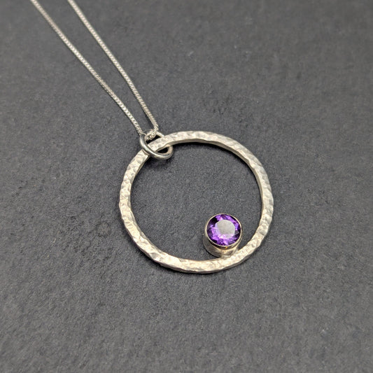 Circled Amethyst Necklace