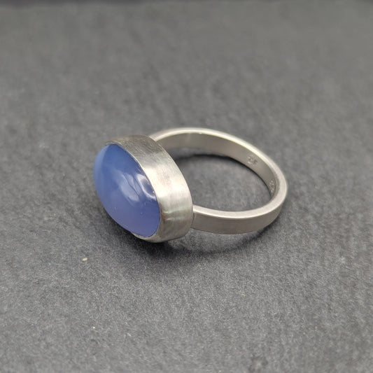 Turkish Blue Agate Ring - Size 8.5