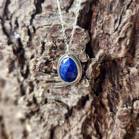 Rose Cut Lapis Necklace