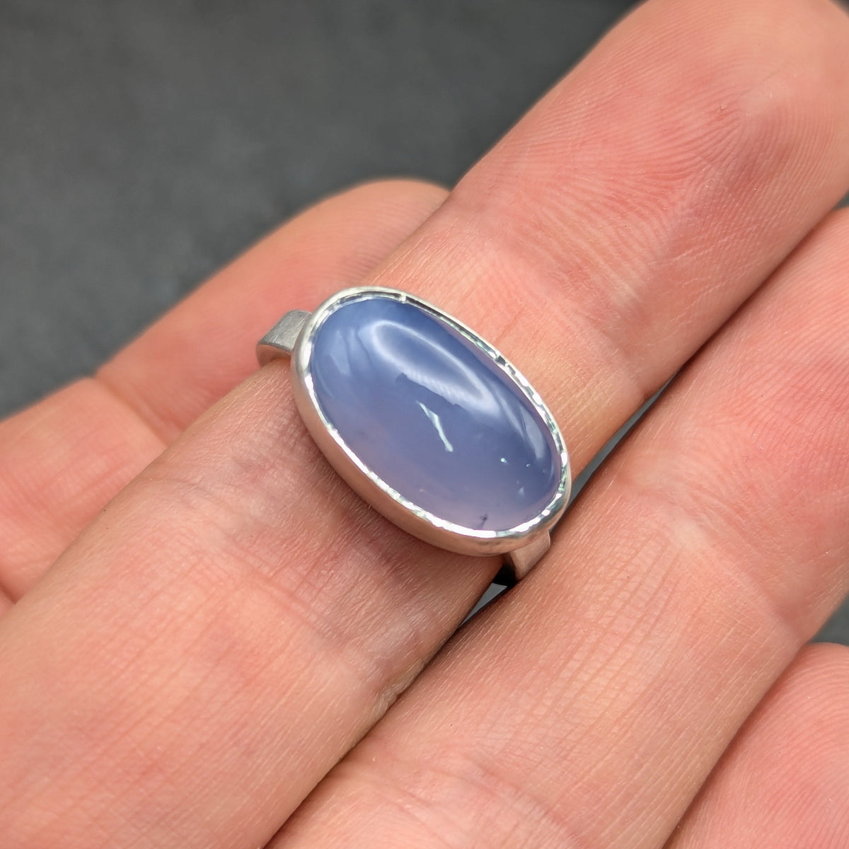 Turkish Blue Agate Ring - Size 8.5