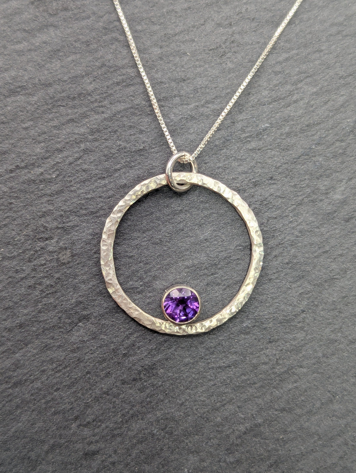 Circled Amethyst Necklace