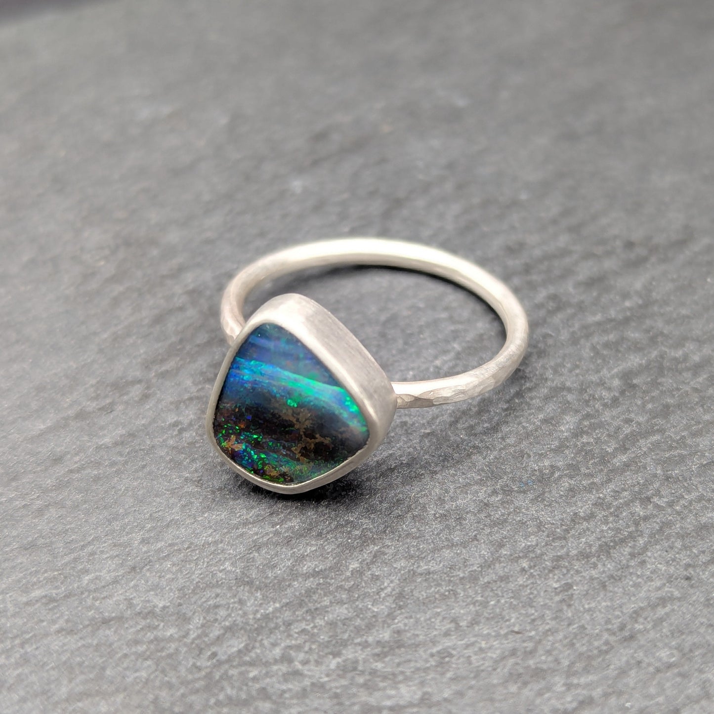 Australian Boulder Opal Ring - Size 6.5