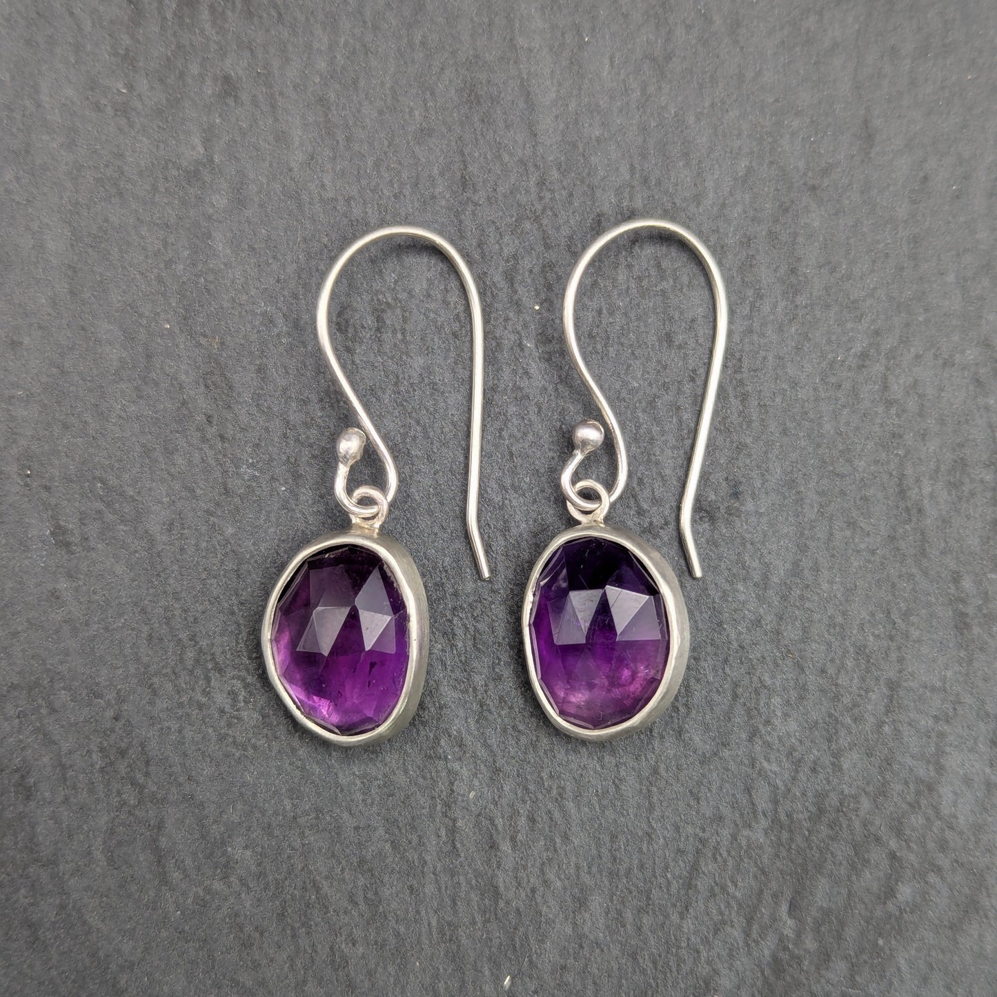 Rose Cut Amethyst Earrings