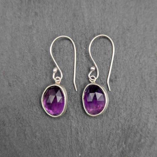 Rose Cut Amethyst Earrings