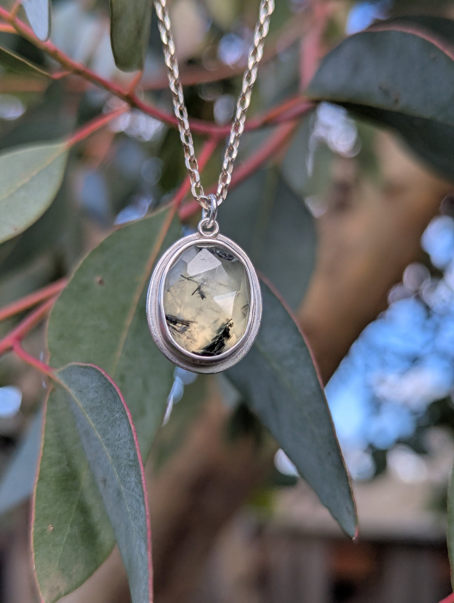 Rose Cut Prehnite Necklace
