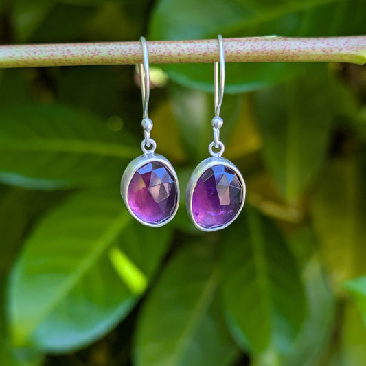 Rose Cut Amethyst Earrings