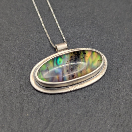 Montana Agate Abalone Doublet Necklace