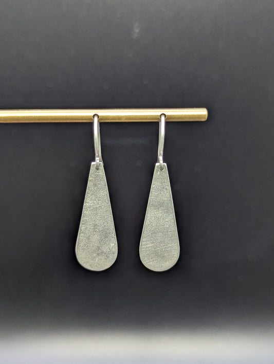Long Silver Drop Earrings