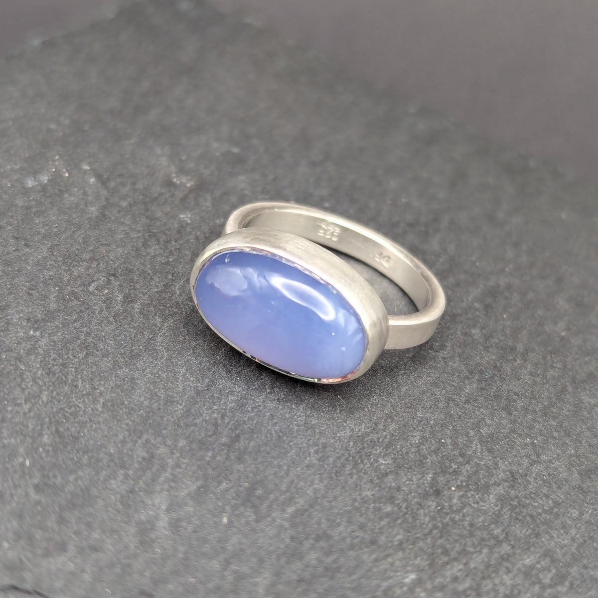 Turkish Blue Agate Ring - Size 8.5
