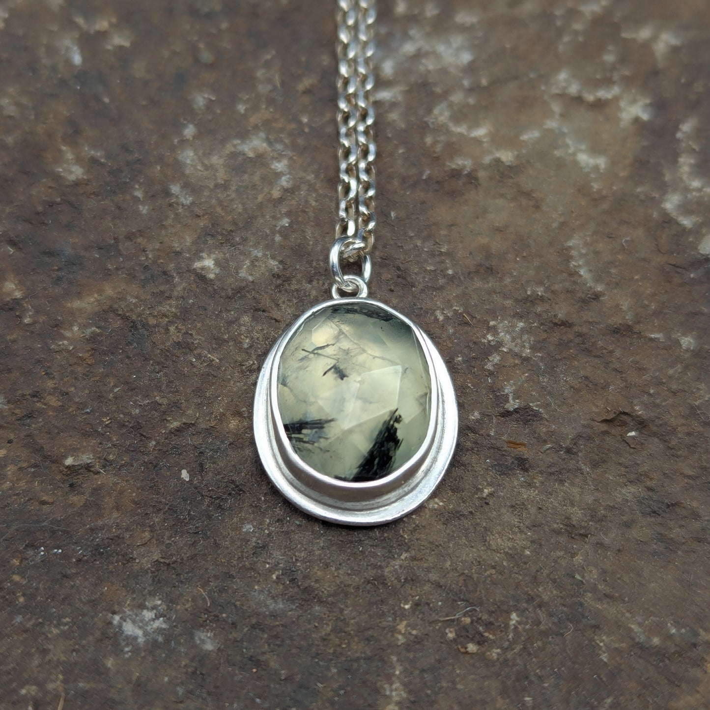 Rose Cut Prehnite Necklace
