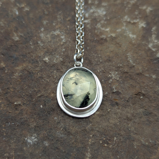 Rose Cut Prehnite Necklace