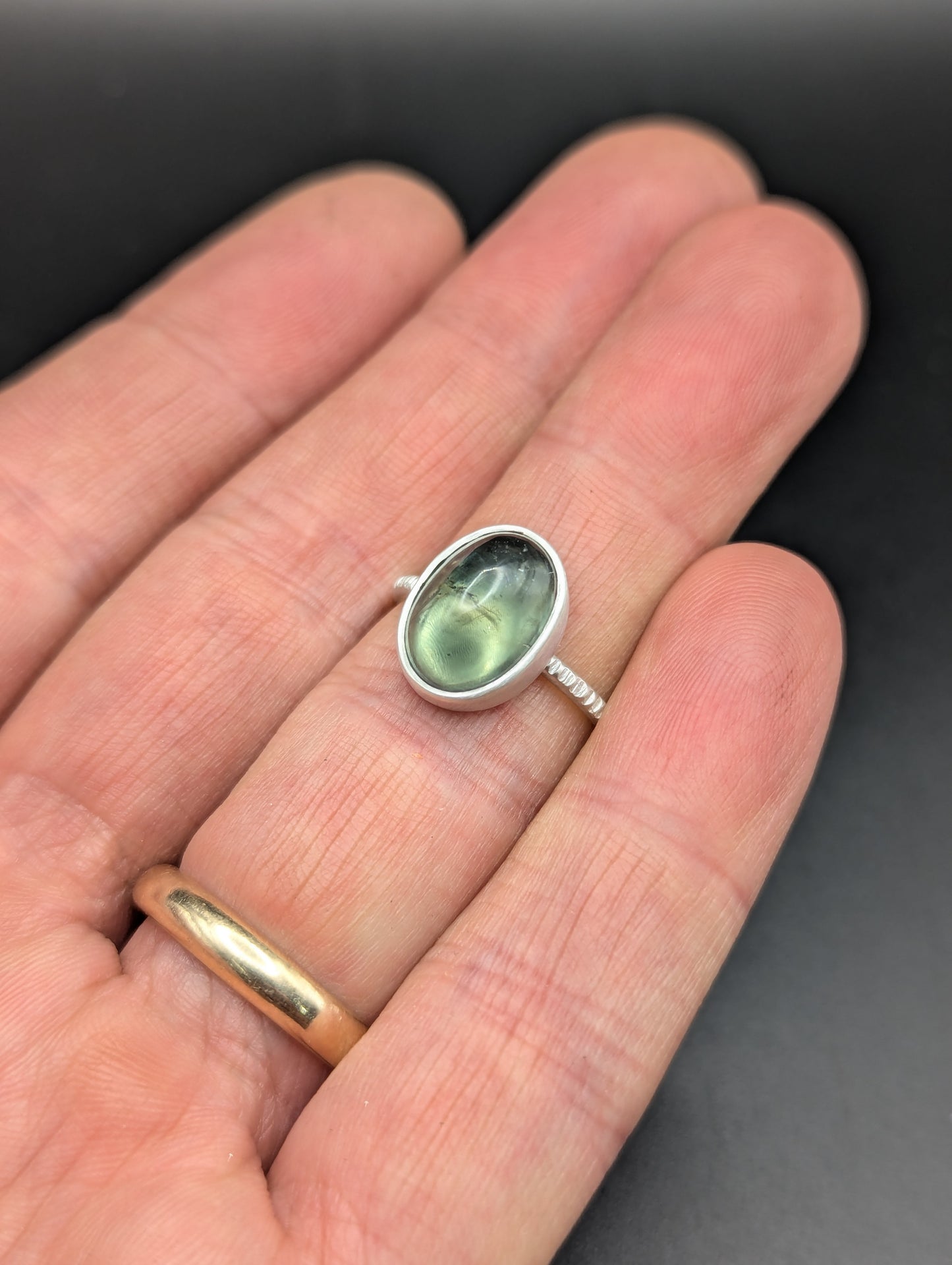 Olive Green Tourmaline Ring - Size 6