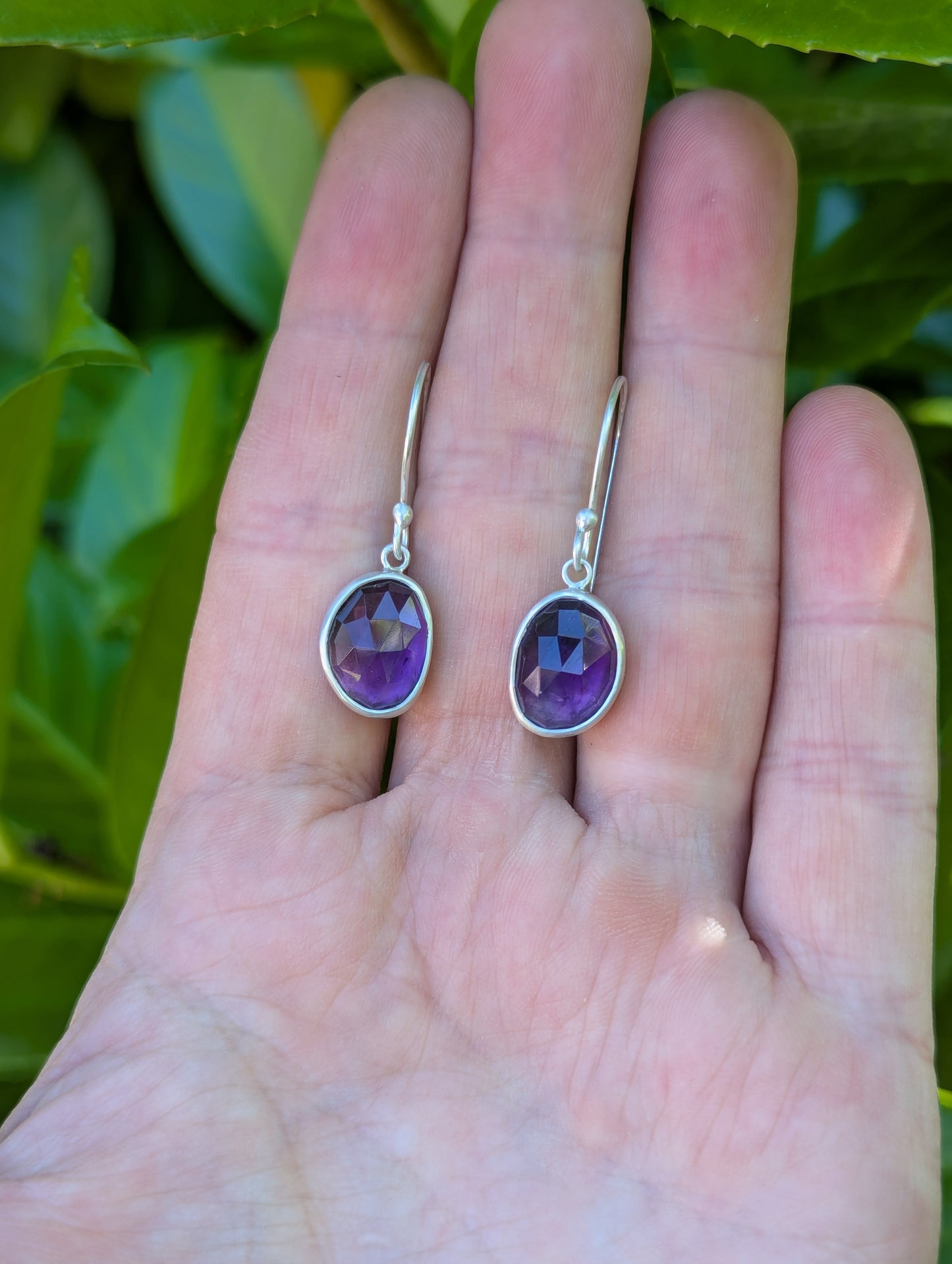 Rose Cut Amethyst Earrings