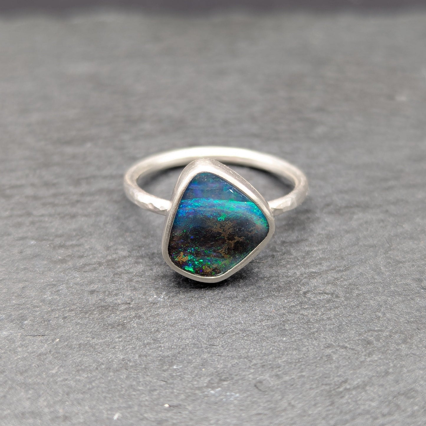 Australian Boulder Opal Ring - Size 6.5
